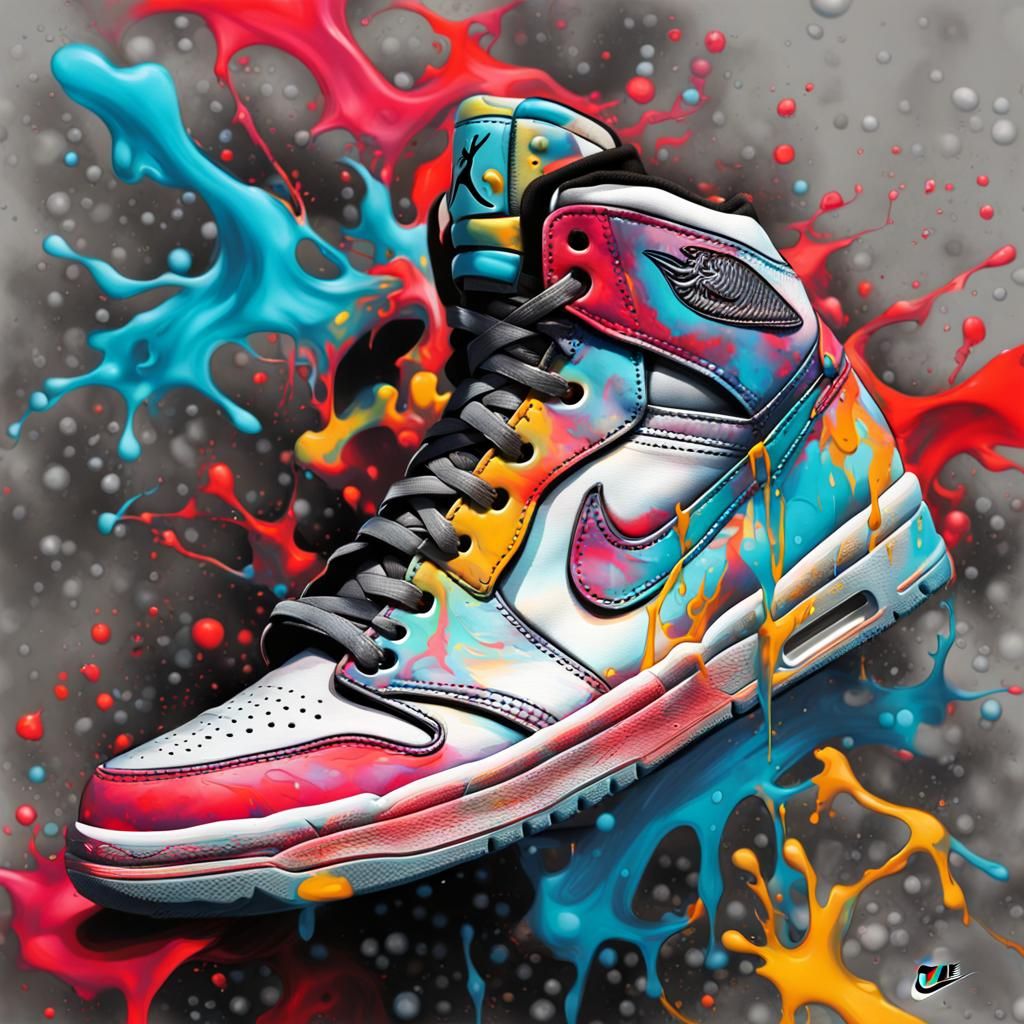 Nike Air Jordans Graffiti Art in Street Style