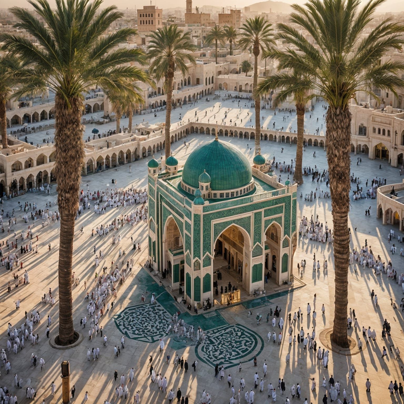 Medina: Masjid an-Nabawi at Dawn Prayers