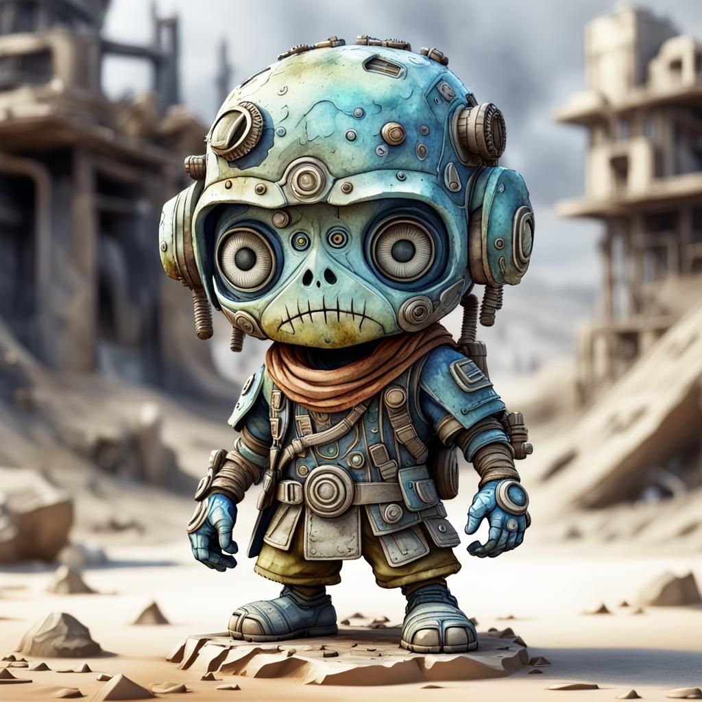 Wasteland Character in Super Deformed Figurine Style