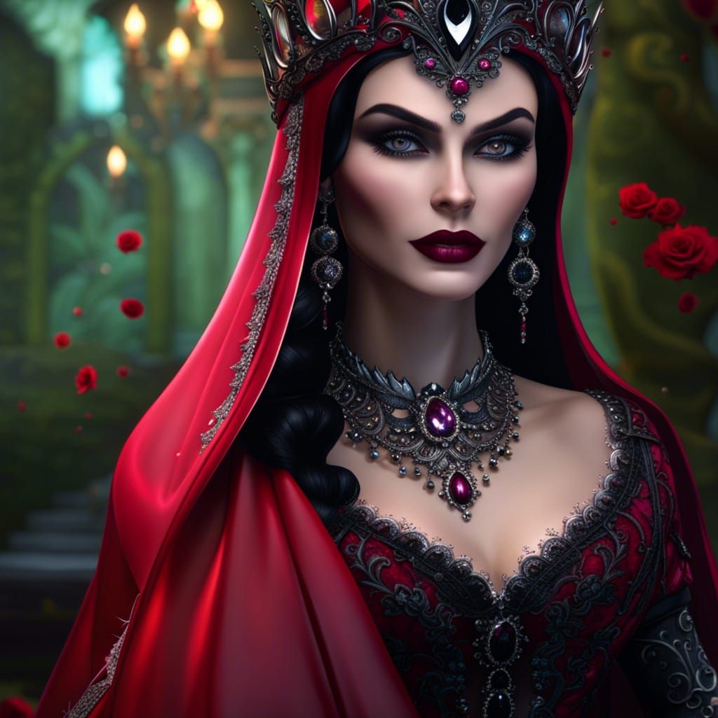 Dark Gothic Evil Queen in Vivid Colors