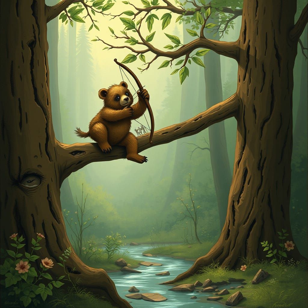 Majestic Blunder-Snatch in a Whimsical Forest