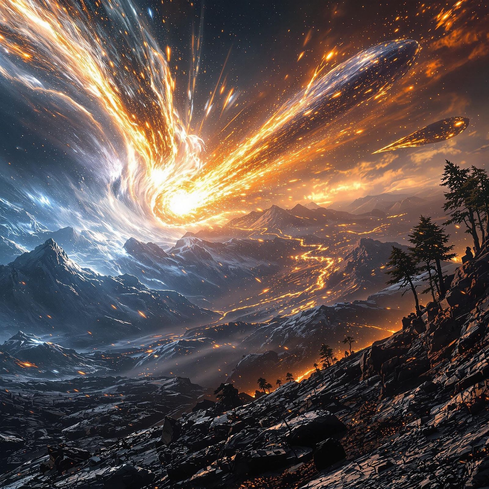 Icy Comet Skims Earth Leaving Fiery Trail