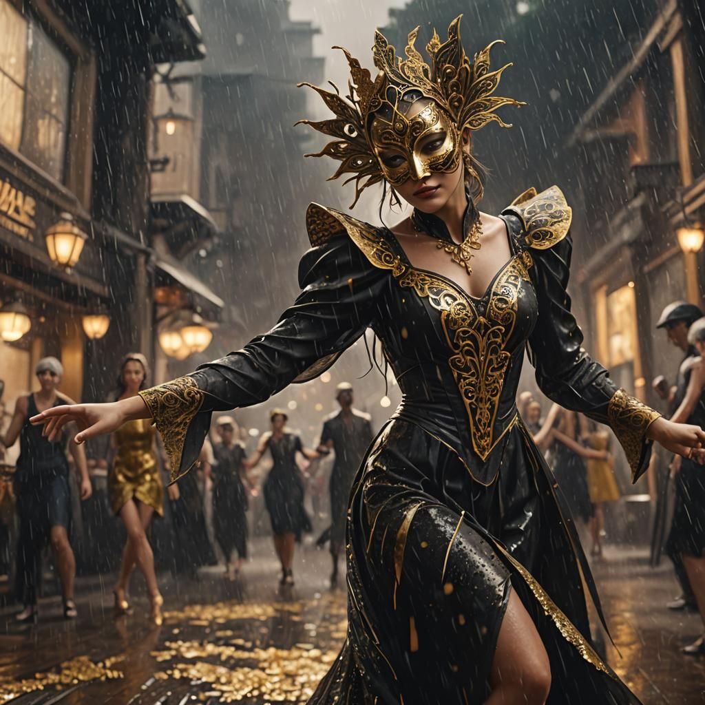 Masked Woman's Last Dance in the Rain