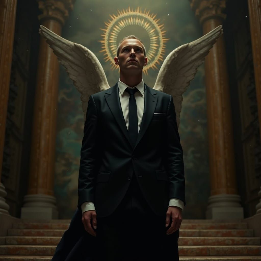 Angel of Celestial Splendor in Cosmic Dreamscape