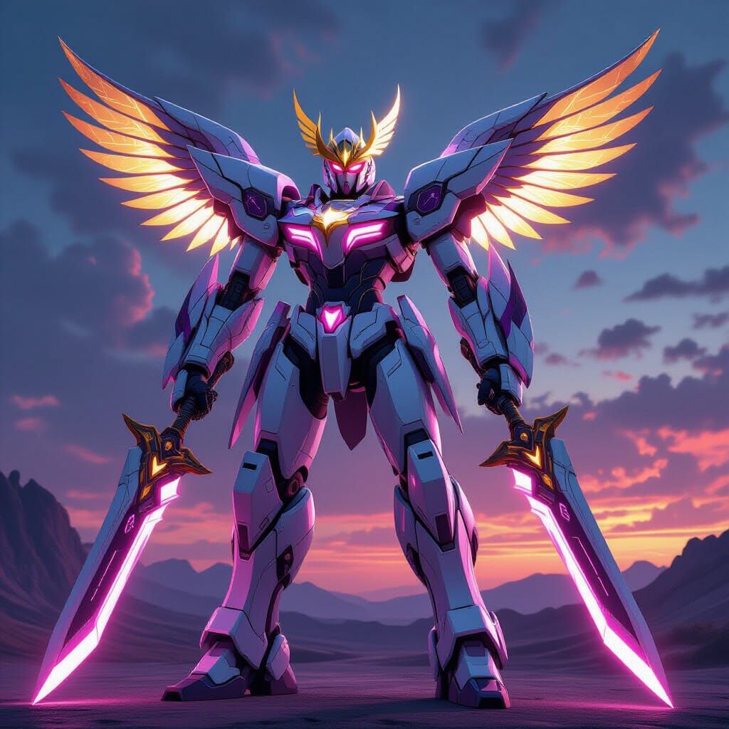 Majestic Mech Warrior with Energy Sword
