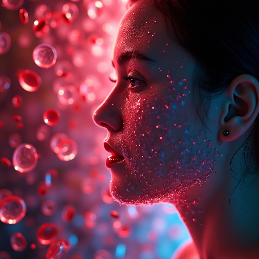 Hyperrealistic Human Face in Blood: Concept Art