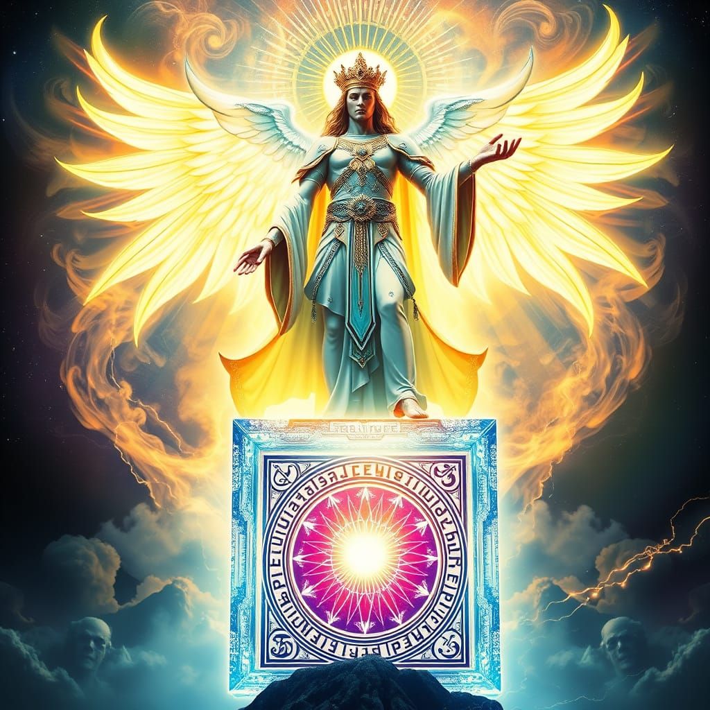Divine Metatron Commands the Cosmos in Ethereal Splendor