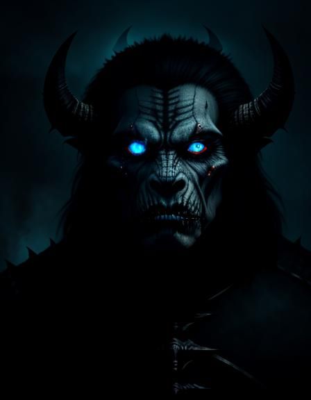 Biomechanical Werewolf Orc Portrait in Giger Style