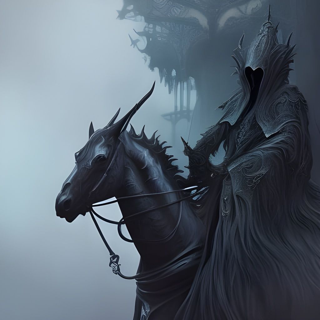 Detailed Nazgul Portrait in Dark Fantasy Art Style