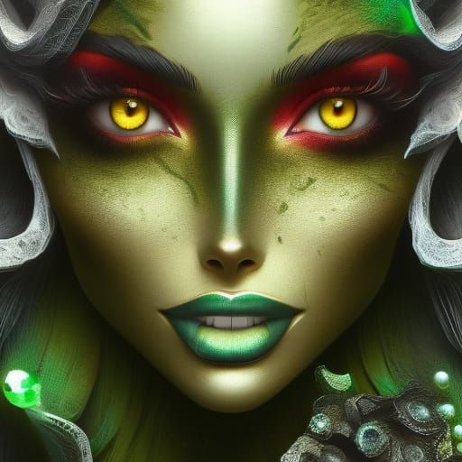 A woman in chartreuse color