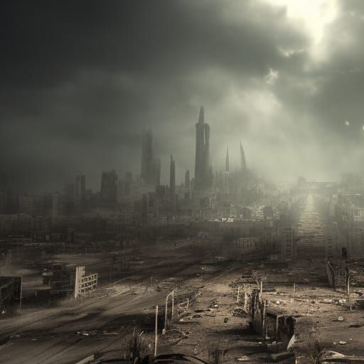 Cinematic Apocalyptic Wasteland Landscape
