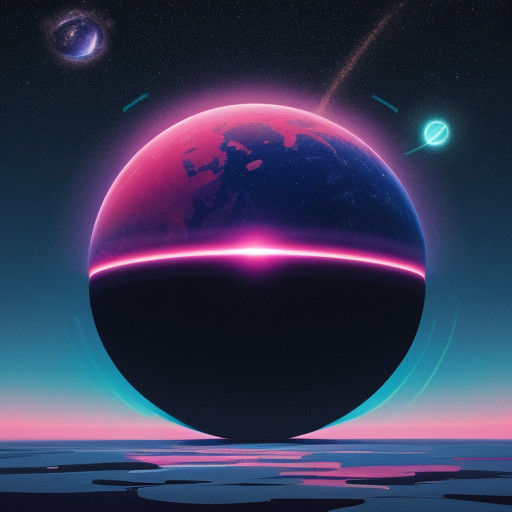 Whimsical Space Odyssey in Vibrant Digital Art