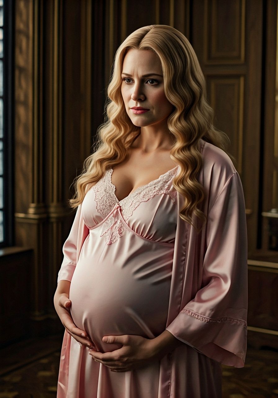 Pregnant Glinda in Castle, Cinematic Film Still