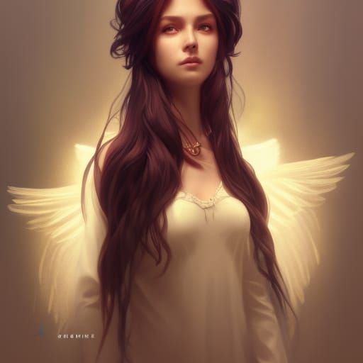 Angel Shekinah Portrait in Hyperdetailed Style