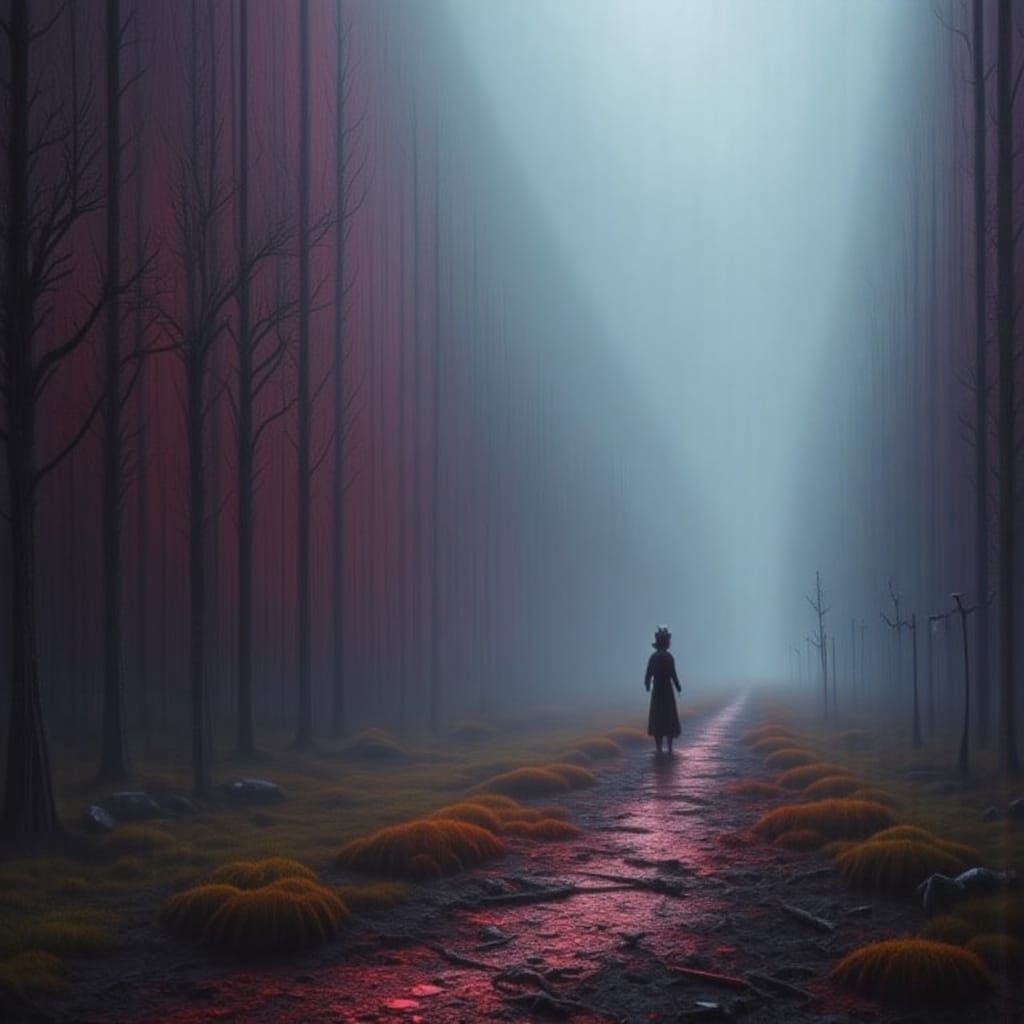 Apocalyptic Weasel in Haunting Surreal Landscape