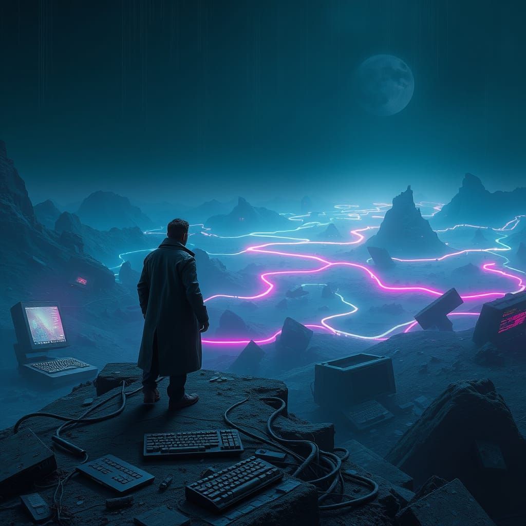 Cyberpunk Dreamscape in Neon Light