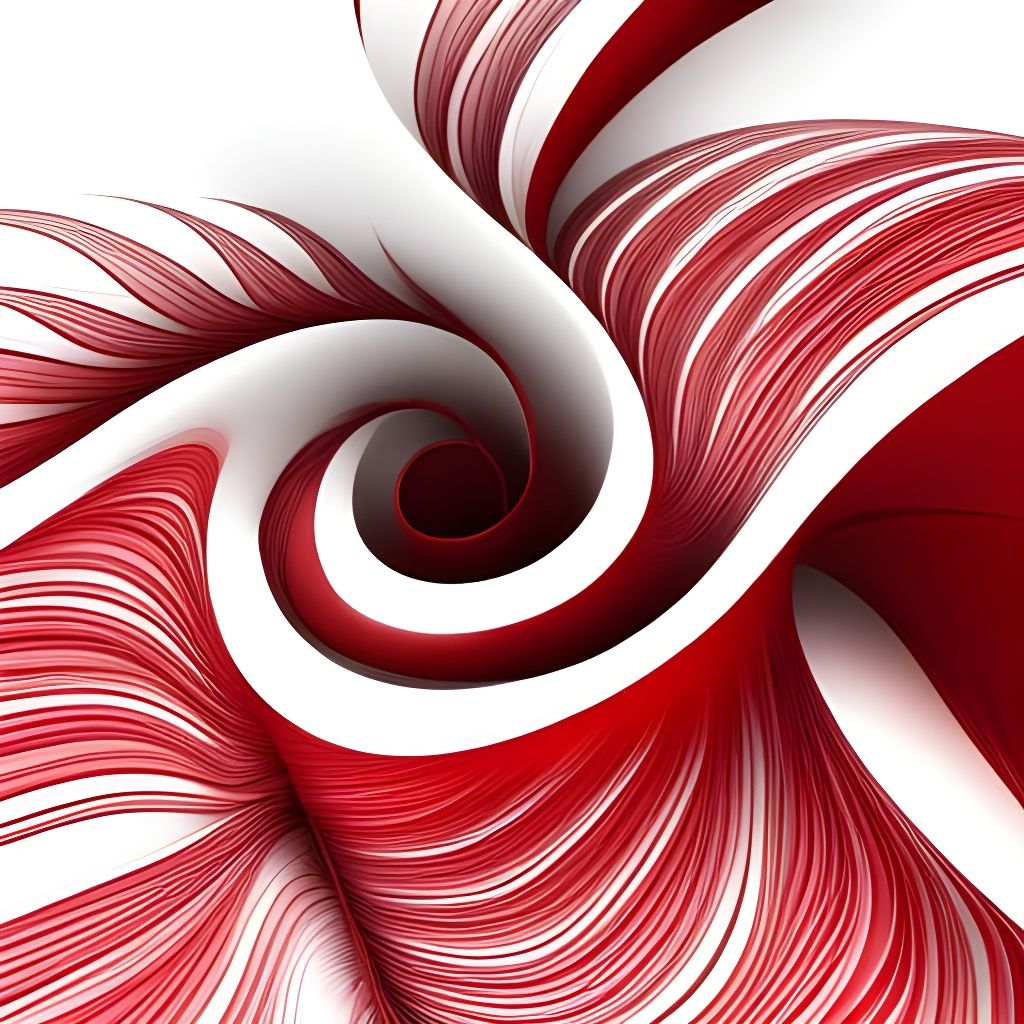 Abstract Red Fractal with Wave Function