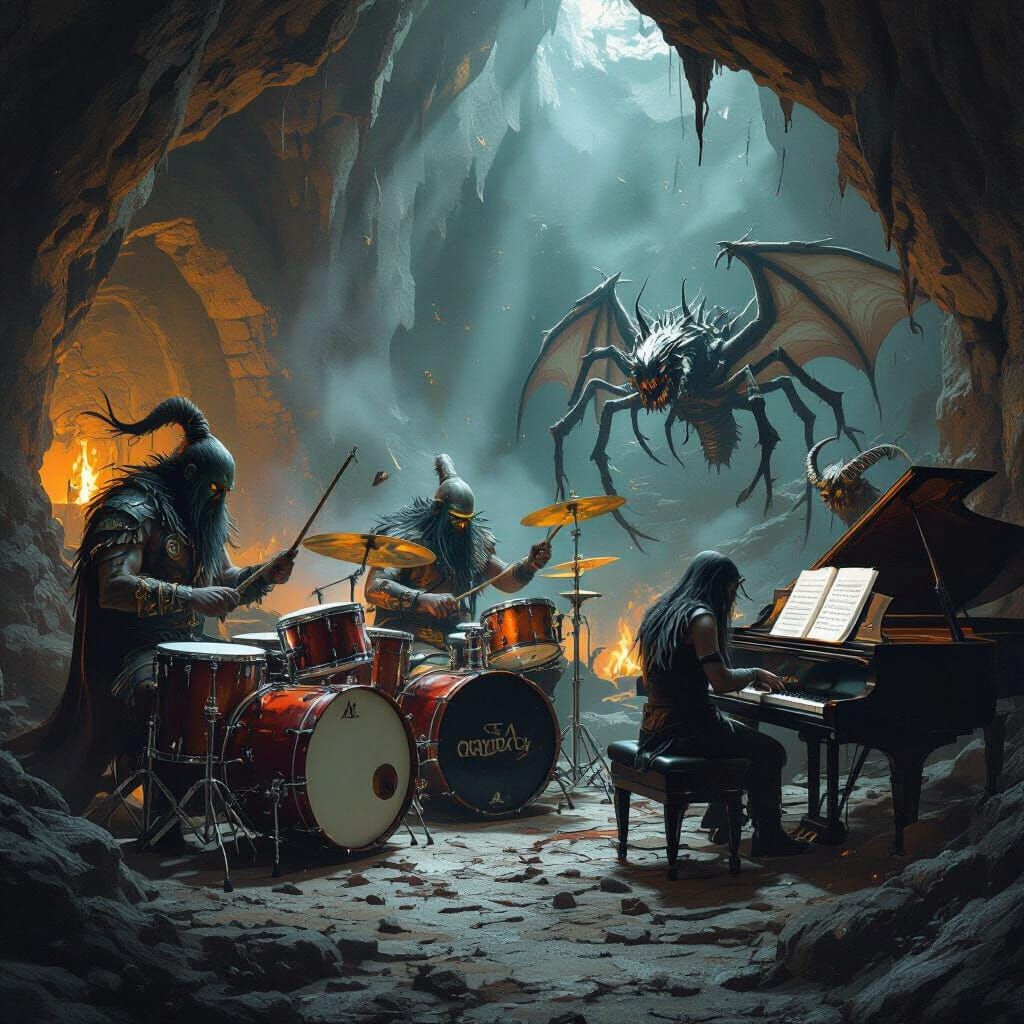 Dark Minions Jamming in Mystical Cavern