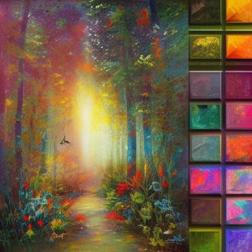 Fireflies at Night: Detailed Maximalist Digital Art
