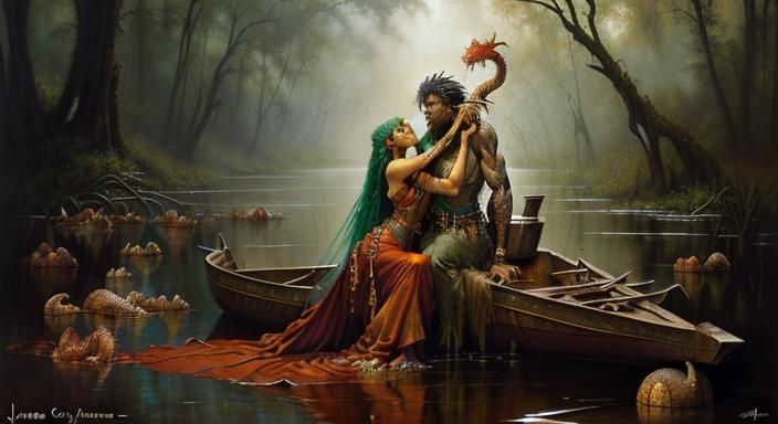 Epic Bayou Scene in Oil Painting Style