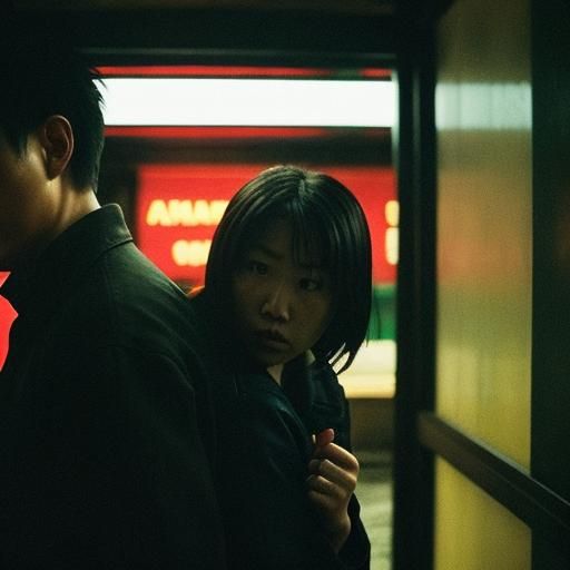 Cinematic Embrace: A Moody Film Still