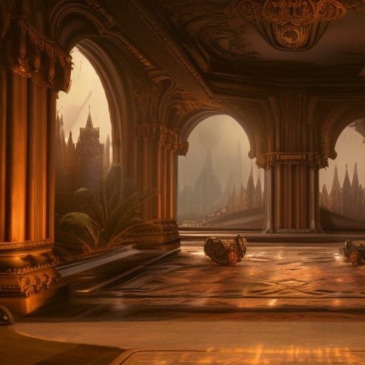 Fantastical Grand Entrance in Detailed Matte Painting