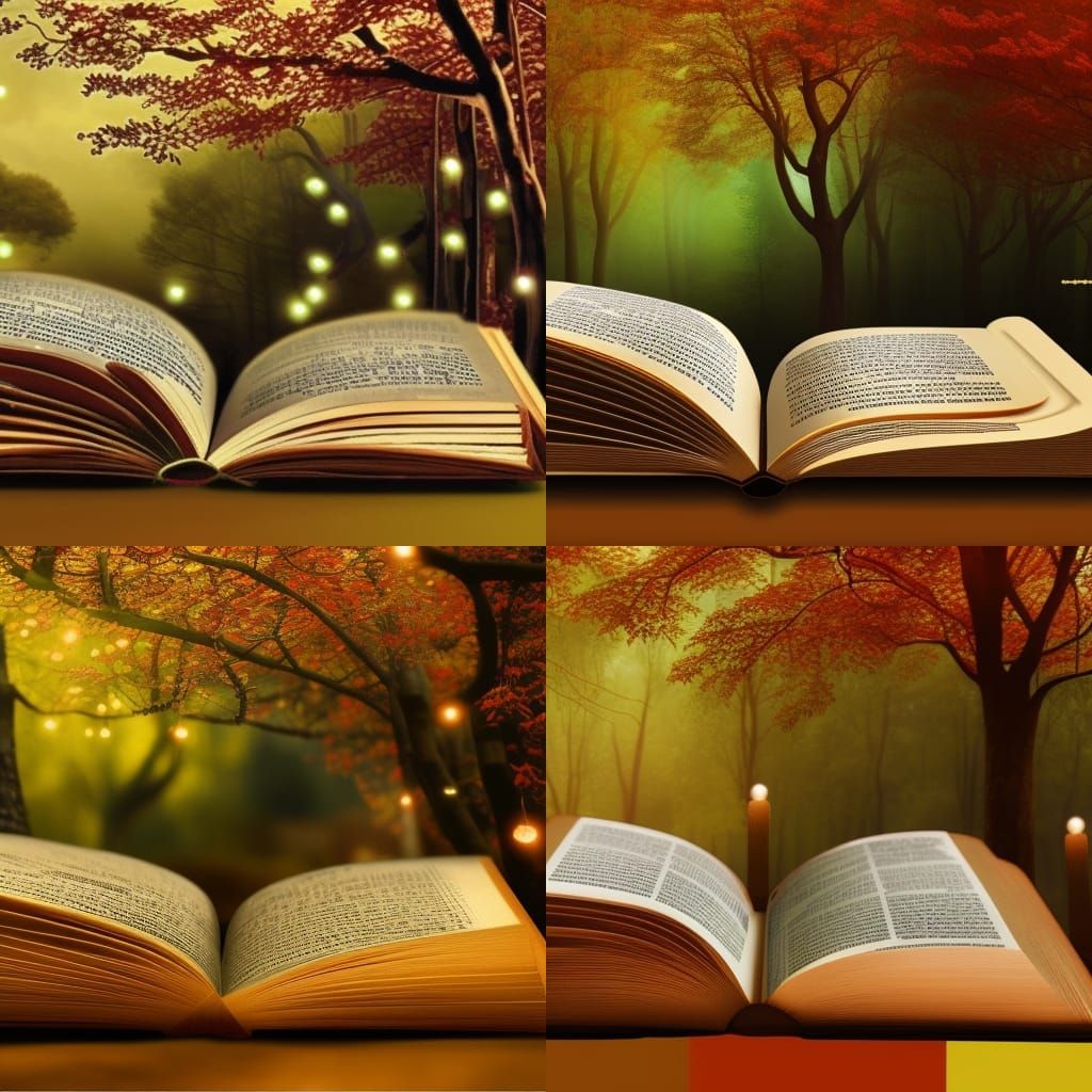 Lush Book with Trees, Fantasy Concept Art