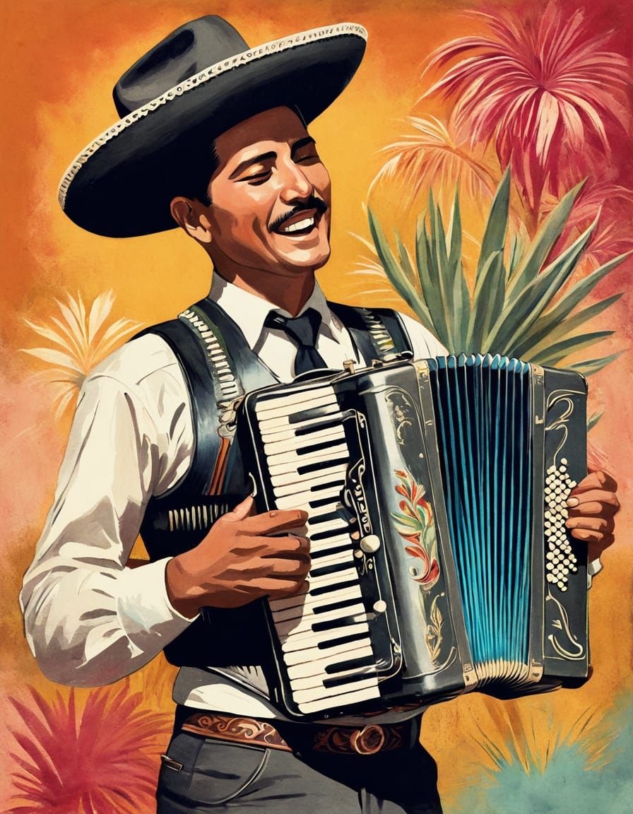 mexican norteño musician playing accordion