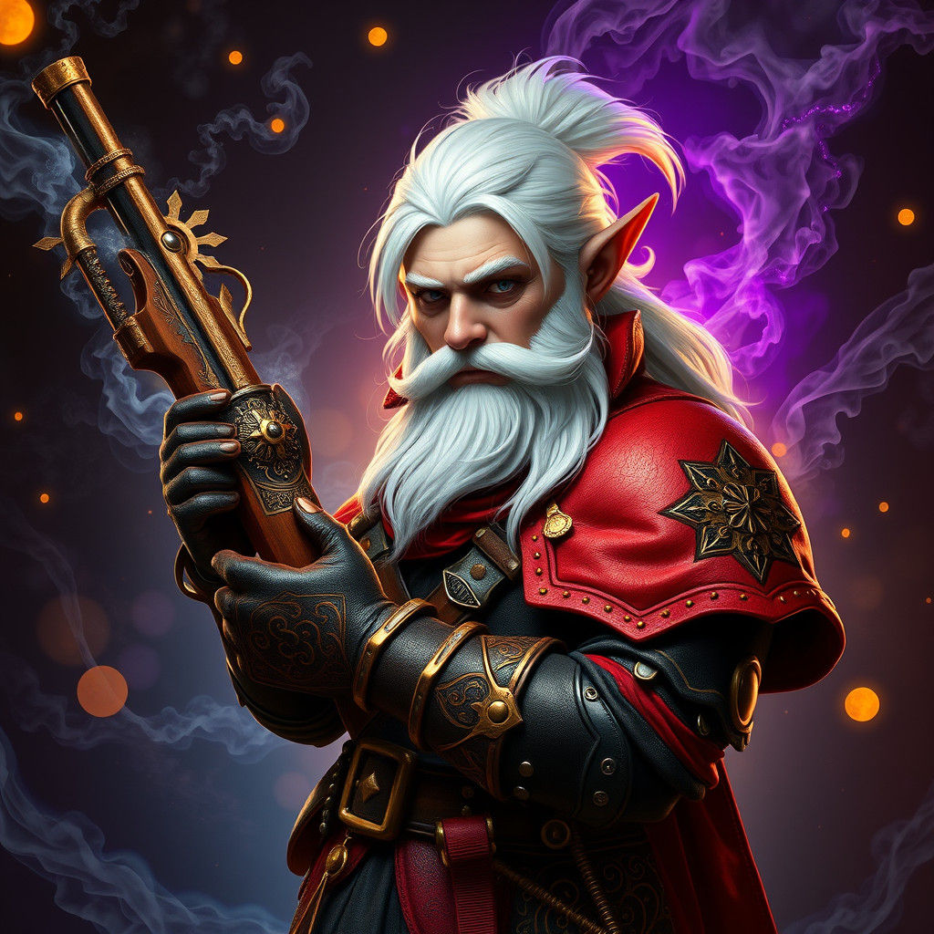 Gnome Artificer in Ornate Armor, Art Nouveau Style