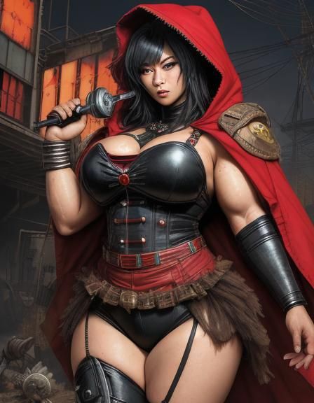 Little Red Riding Hood ,African beautiful and chubby woman, ...