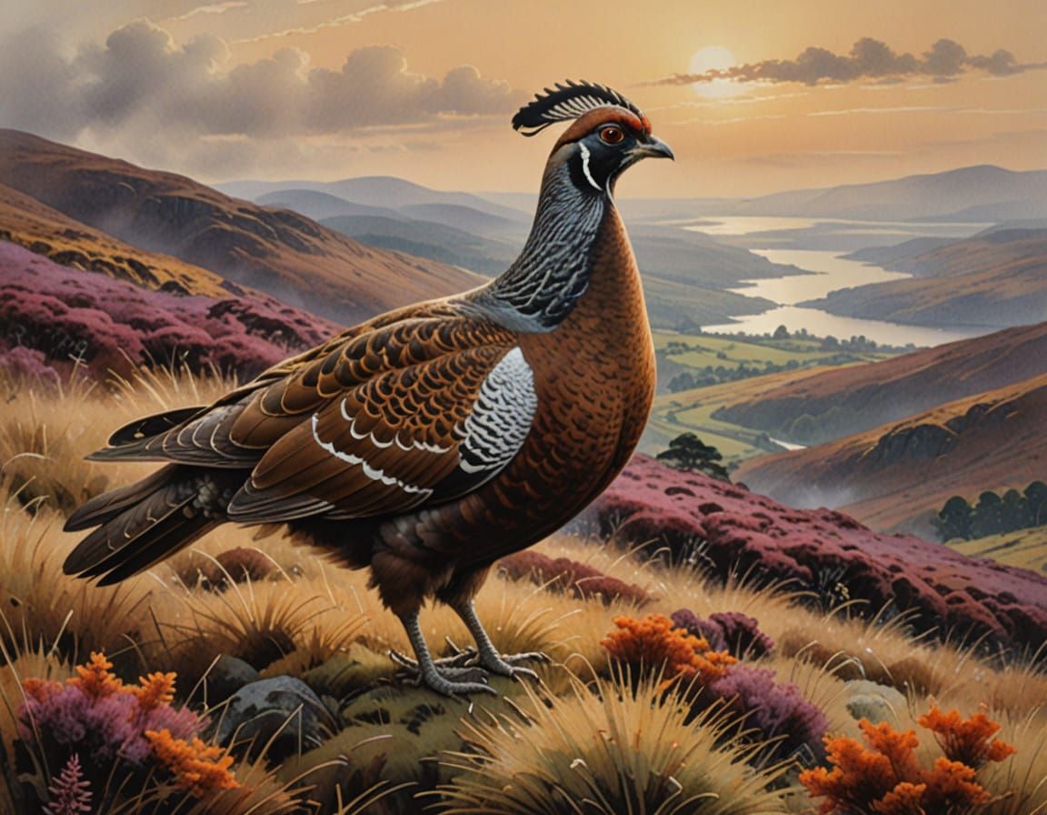 Regal Grouse on Majestic Scottish Moor
