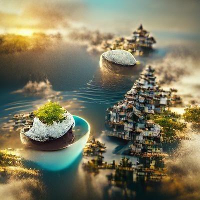 Spectacular Floating Island City in 8K Resolution