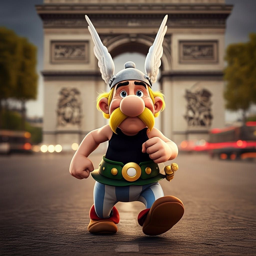 Gaulish Warrior Embarks on Modern Parisian Adventure in Stun...