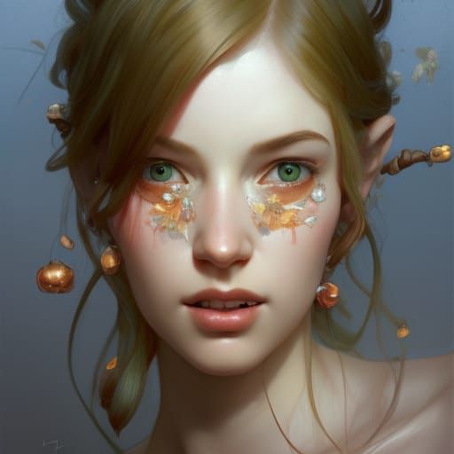 Peach Cobbler Fairy Portrait in Artgerm Style