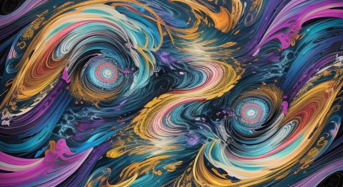 Surreal Tornado in Garden, as Murakami-Inspired Art