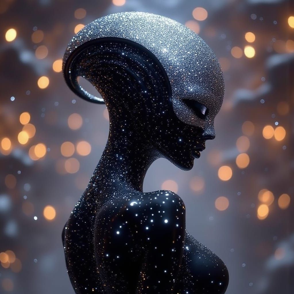 Black and Silver Alien