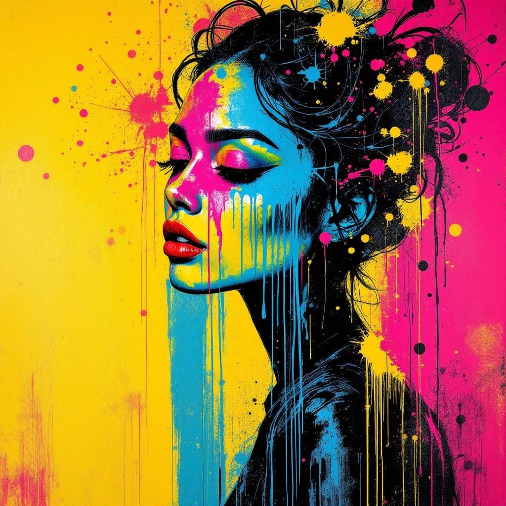 Street Art Fusion: Figure in Urban Landscape