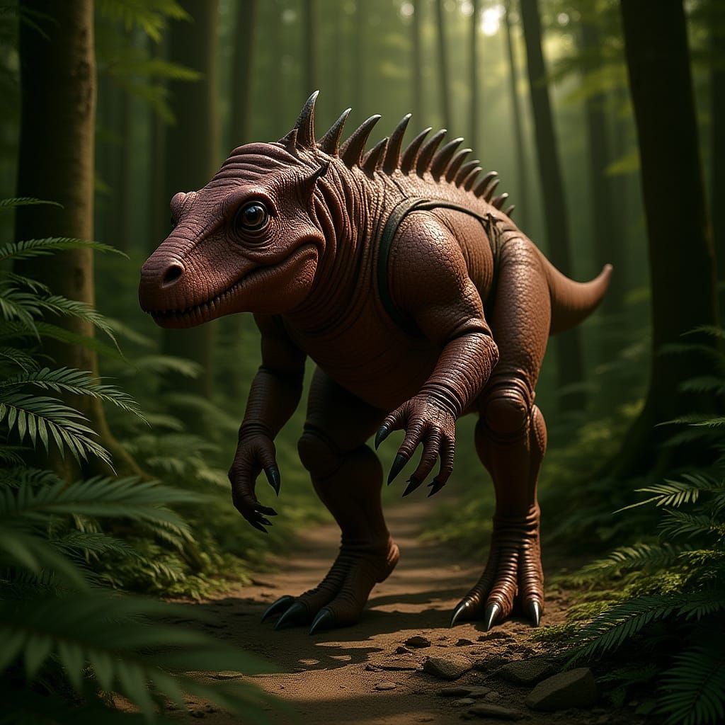 Borealopelta Dinosaur in Lush Cretaceous Forest