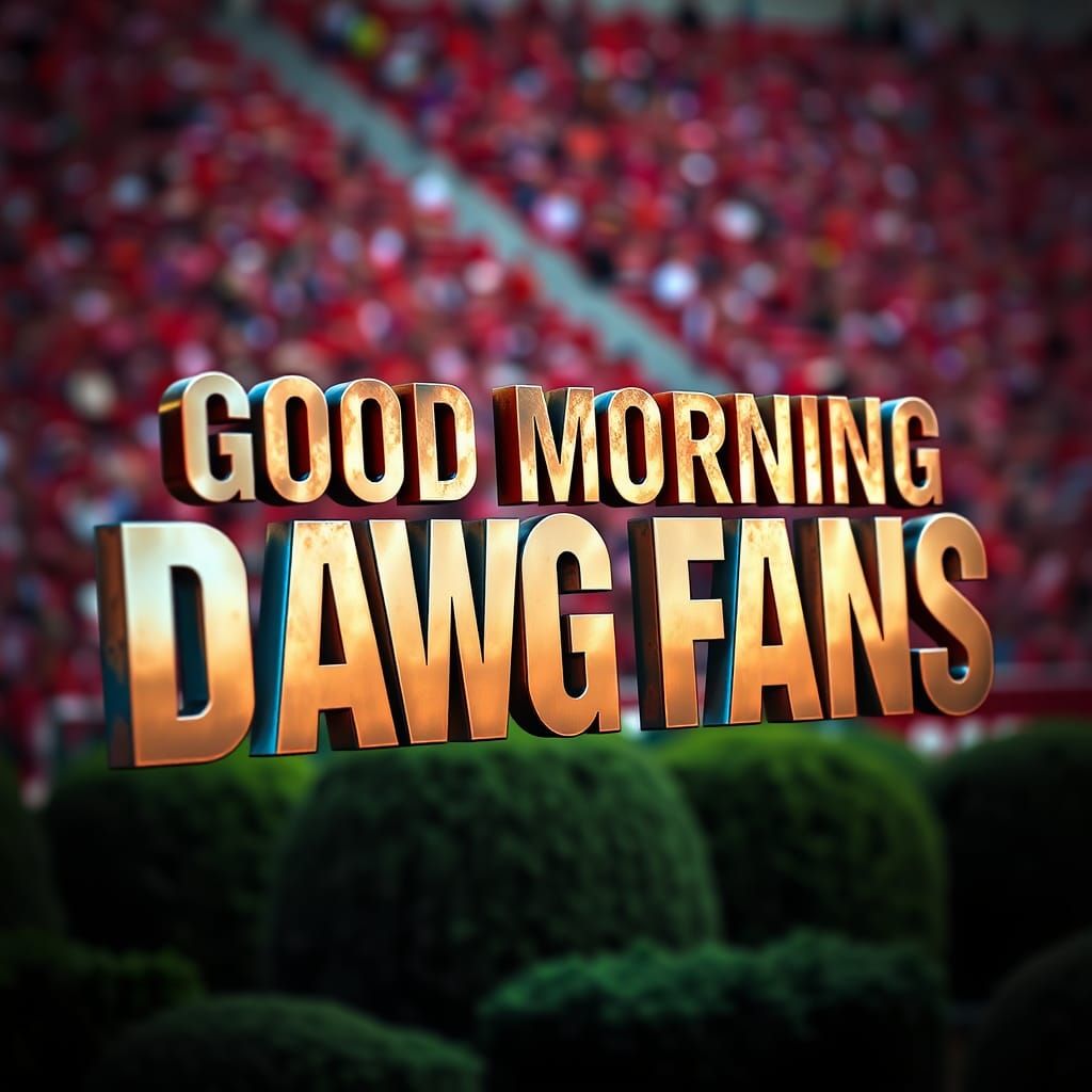 Georgia Bulldogs Sign in Hyper-Realistic Concept Art Style