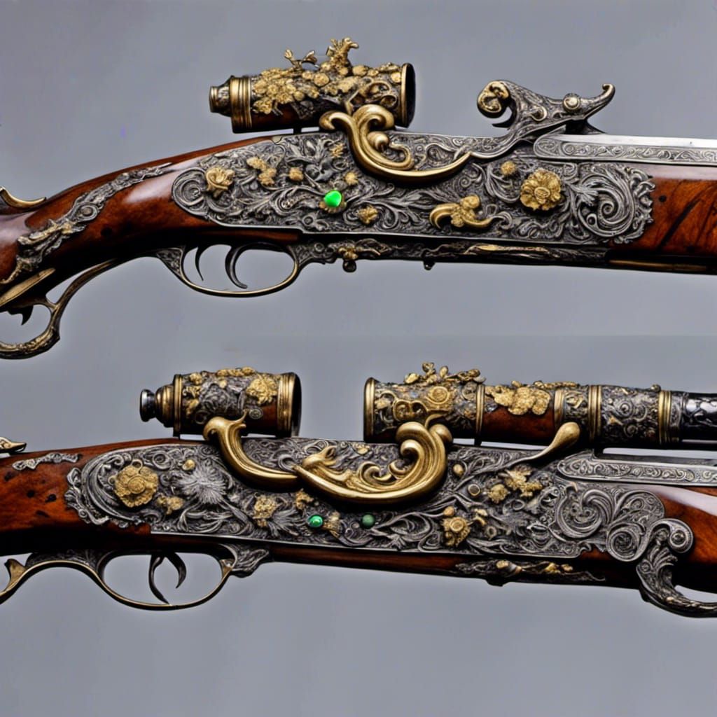 Detailed Flintlock Musket Illustration