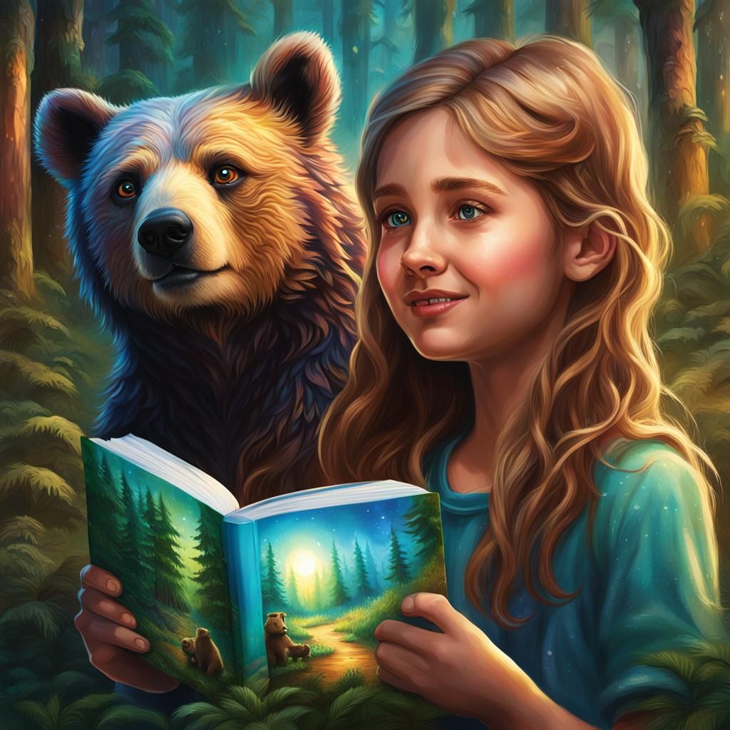 Enchanted Forest Book Cover: Emily and Little Bear