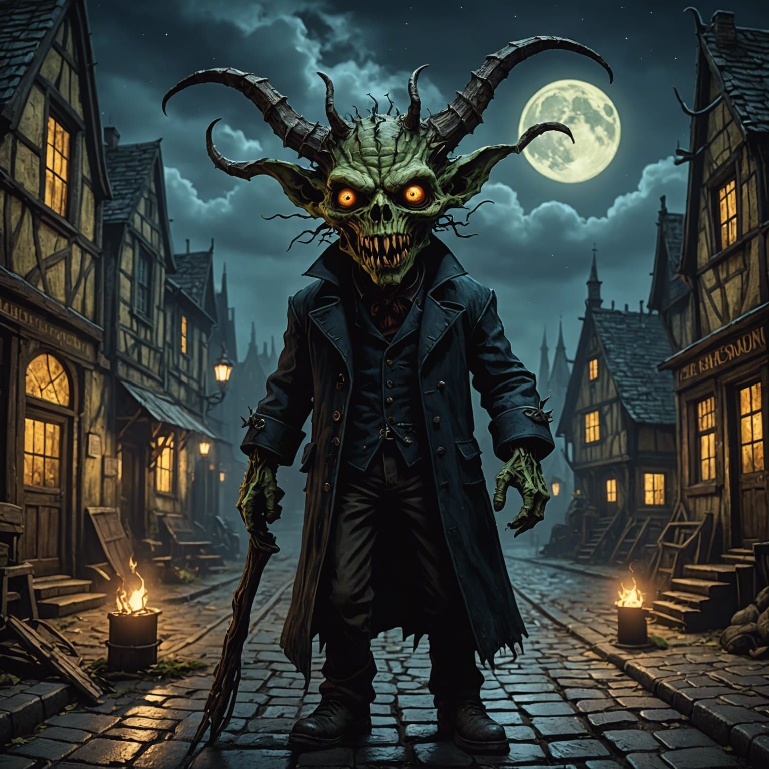 ADHD Demon in Eldritch Gothic Van Gogh Style