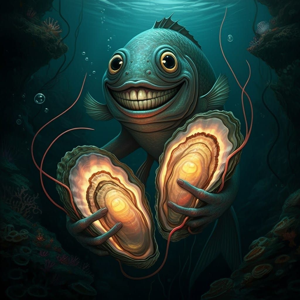 Surreal Fish Grips Iridescent Treasures