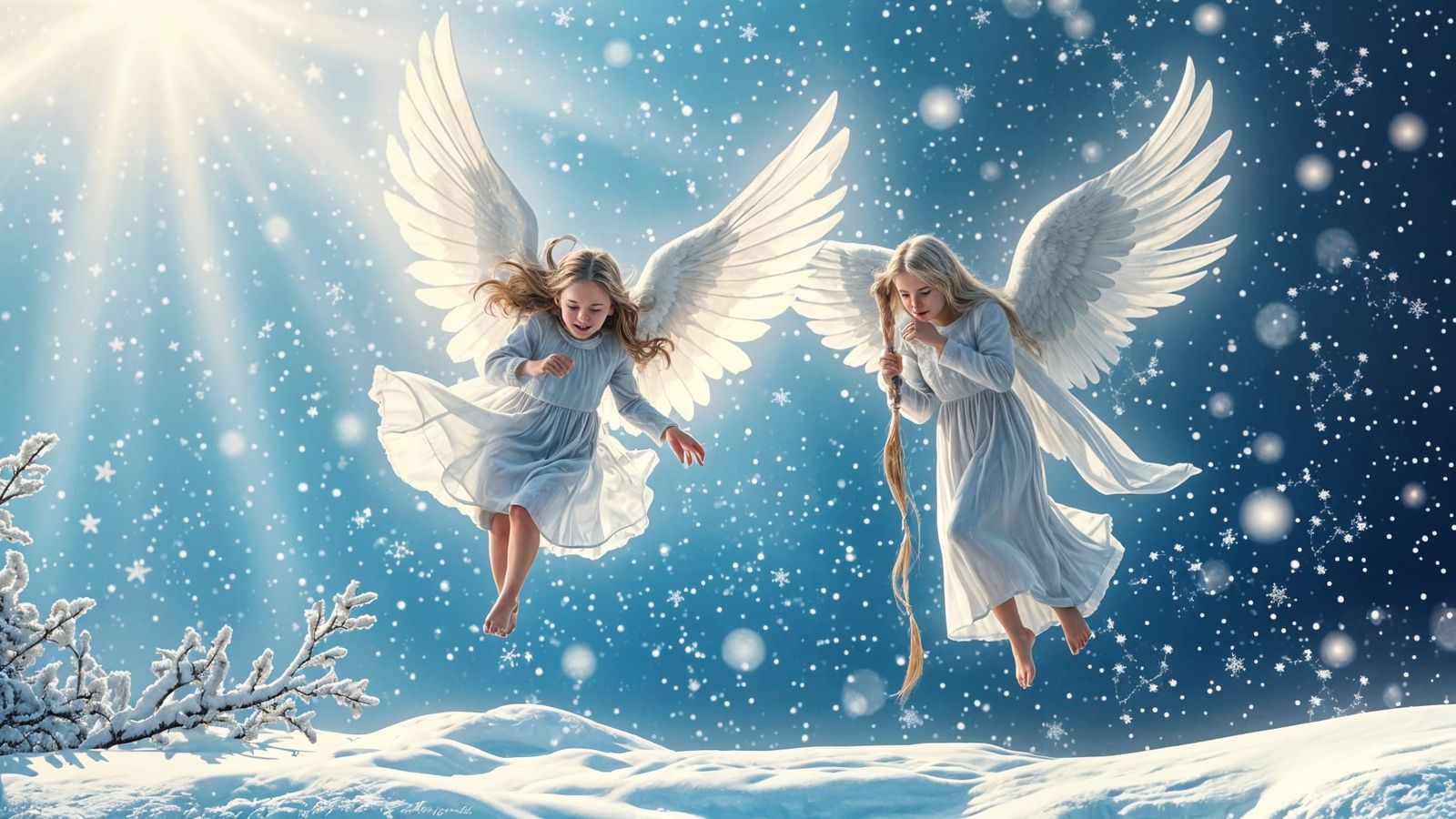 Angels Illuminating Winter with Celestial Harmony