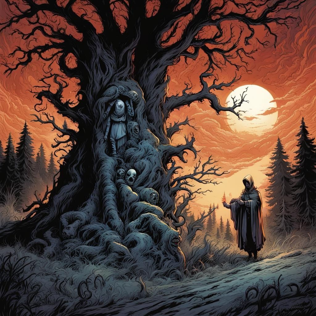 Ukrainian Folk Horror in Comic Book Style