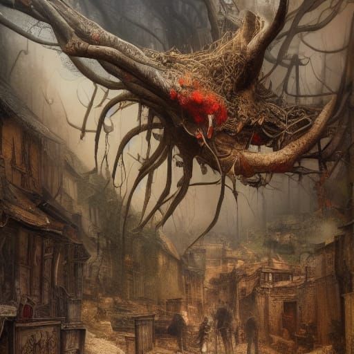 Nature Reclaims Earth: Post-Apocalyptic Cityscape