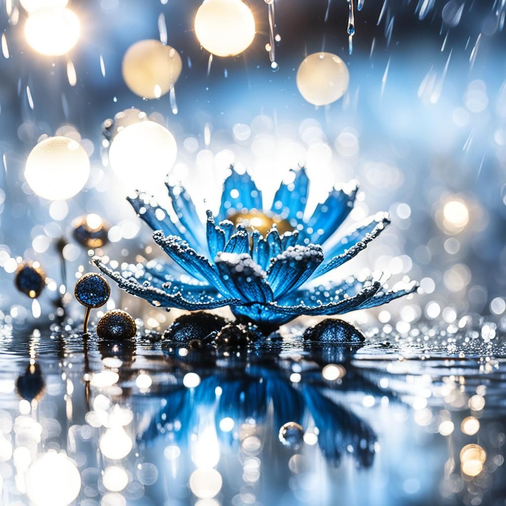 Magical Reflections of Flowers in Rain and Sunlight