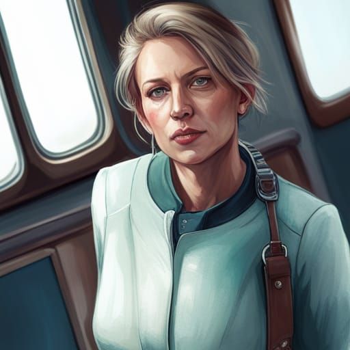 Amtrak Personified: A Hyperdetailed Art Nouveau Portrait
