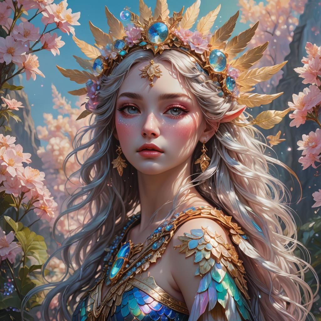 Goddess of the USA: Iridescent Fantasy Portrait