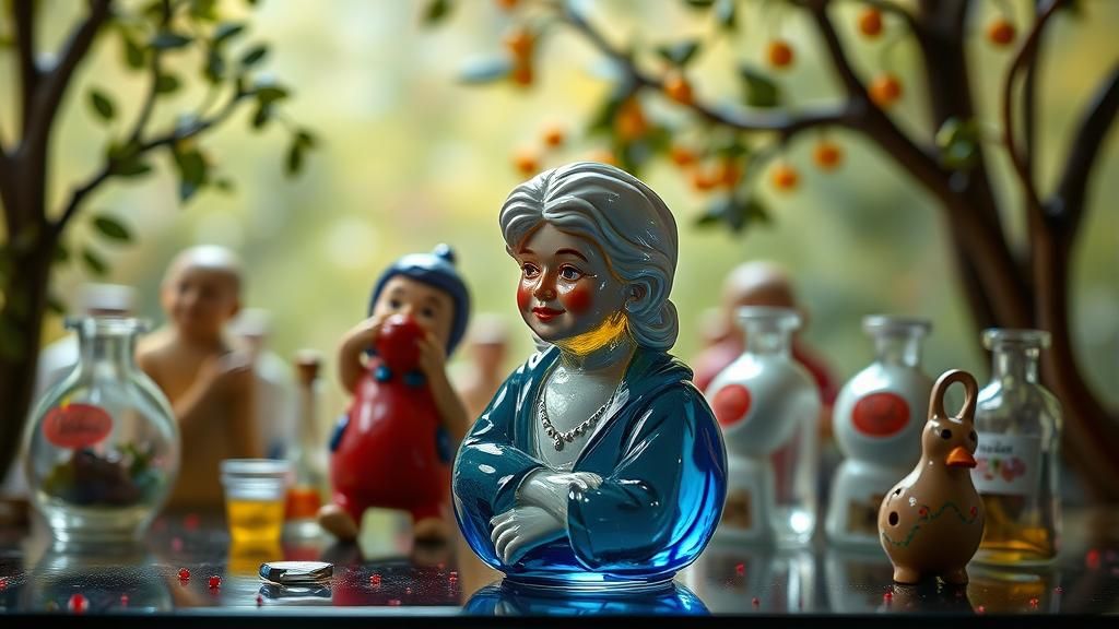 Enameled Glass Figurine Portrait